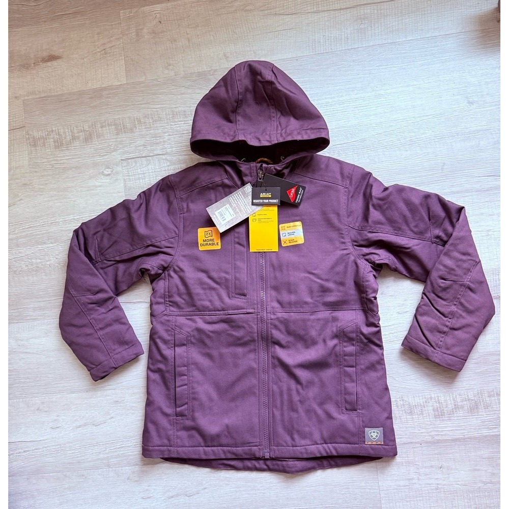 NWT Ariat, Ladies Rebar DuraCanvas Insulated Work Jacket, 10037589‎ plum Medium